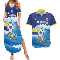 Personalized Curacao Football Couples Matching Summer Maxi Dress and Hawaiian Shirt First-ever World Cup Ride The Blue Wave - Wonder Print Shop