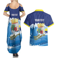 Personalized Curacao Football Couples Matching Summer Maxi Dress and Hawaiian Shirt First-ever World Cup Ride The Blue Wave - Wonder Print Shop