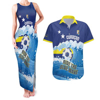 Personalized Curacao Football Couples Matching Tank Maxi Dress and Hawaiian Shirt First-ever World Cup Ride The Blue Wave - Wonder Print Shop
