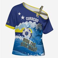 Personalized Curacao Football Cross Shoulder Shirt First-ever World Cup Ride The Blue Wave - Wonder Print Shop