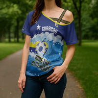 Personalized Curacao Football Cross Shoulder Shirt First-ever World Cup Ride The Blue Wave - Wonder Print Shop