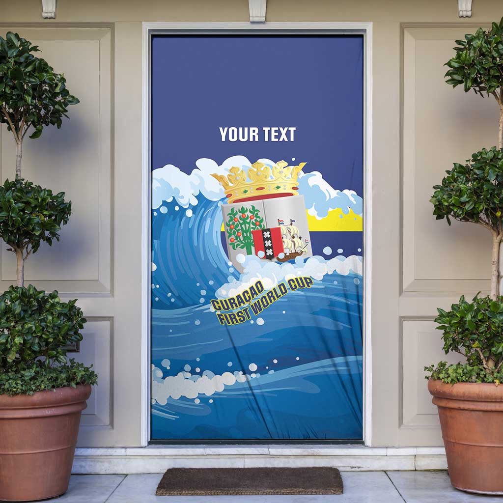 Personalized Curacao Football Door Cover First-ever World Cup Ride The Blue Wave - Wonder Print Shop