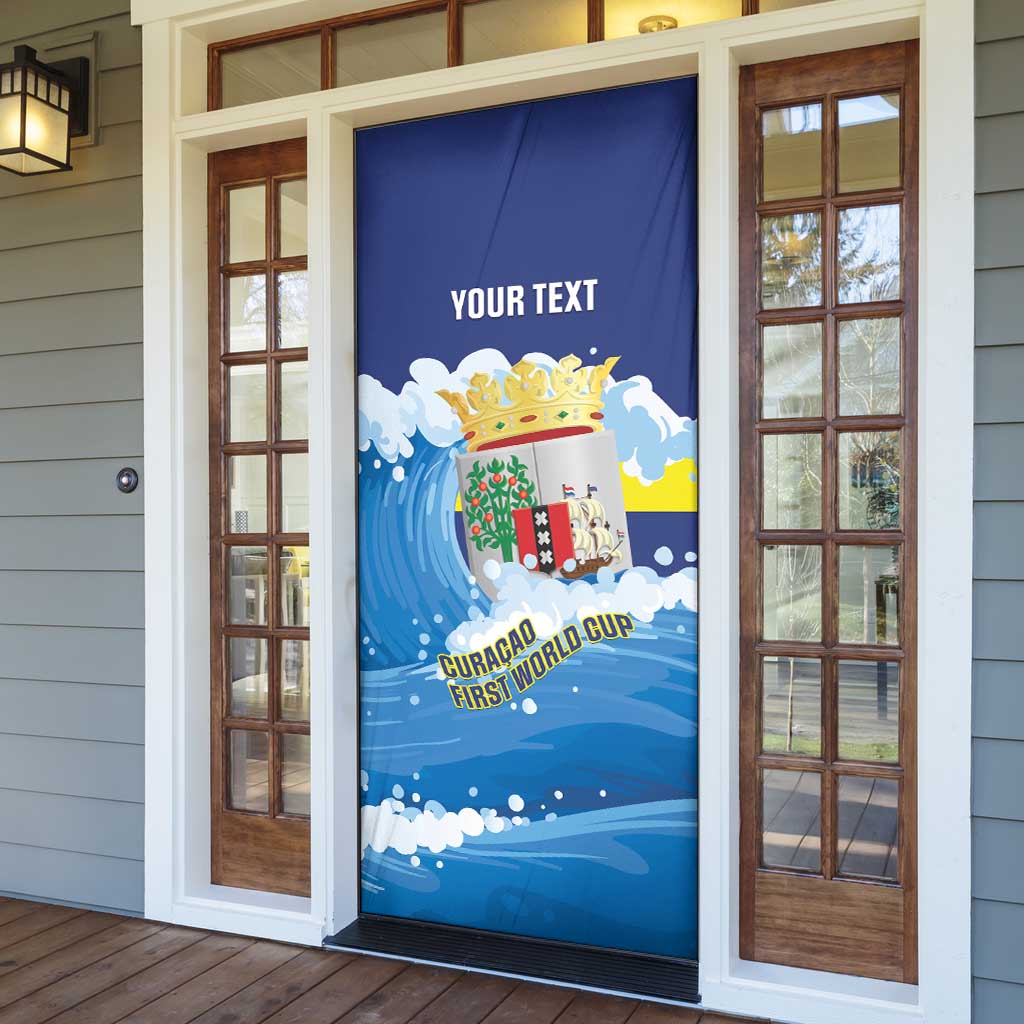 Personalized Curacao Football Door Cover First-ever World Cup Ride The Blue Wave - Wonder Print Shop