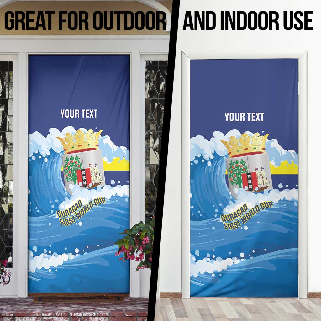 Personalized Curacao Football Door Cover First-ever World Cup Ride The Blue Wave - Wonder Print Shop