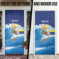 Personalized Curacao Football Door Cover First-ever World Cup Ride The Blue Wave - Wonder Print Shop