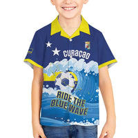 Personalized Curacao Football Family Matching Off Shoulder Maxi Dress and Hawaiian Shirt First-ever World Cup Ride The Blue Wave - Wonder Print Shop