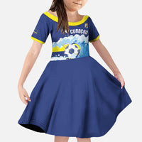 Personalized Curacao Football Family Matching Puletasi and Hawaiian Shirt First-ever World Cup Ride The Blue Wave - Wonder Print Shop