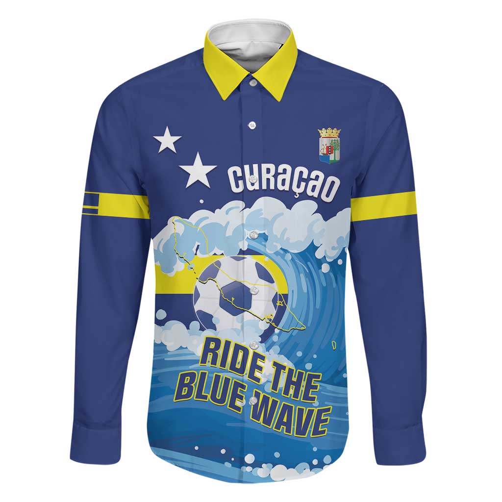 Personalized Curacao Football Family Matching Short Sleeve Bodycon Dress and Hawaiian Shirt First-ever World Cup Ride The Blue Wave - Wonder Print Shop