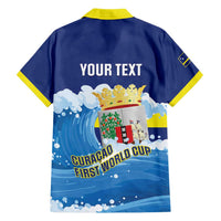 Personalized Curacao Football Family Matching Tank Maxi Dress and Hawaiian Shirt First-ever World Cup Ride The Blue Wave - Wonder Print Shop