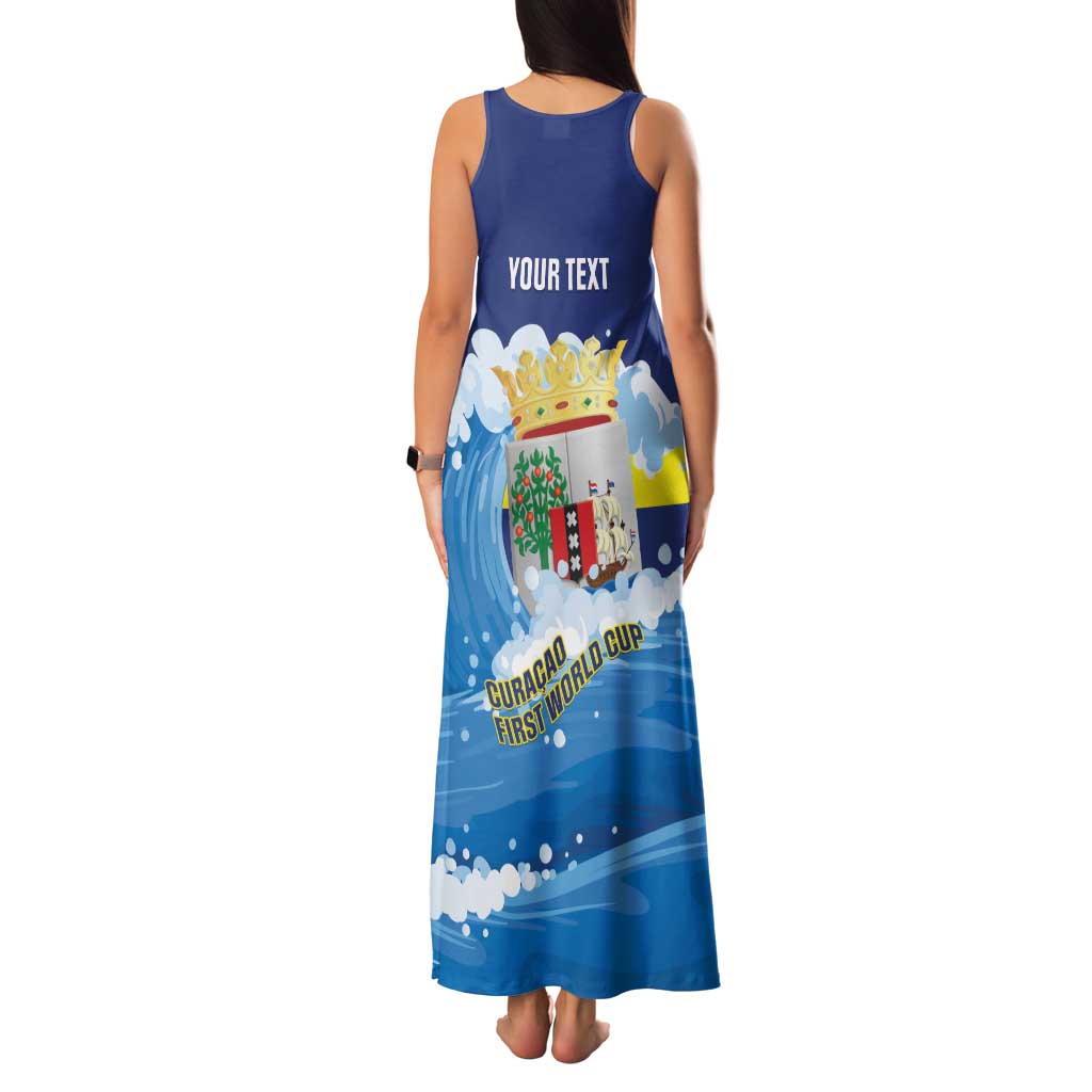 Personalized Curacao Football Family Matching Tank Maxi Dress and Hawaiian Shirt First-ever World Cup Ride The Blue Wave - Wonder Print Shop