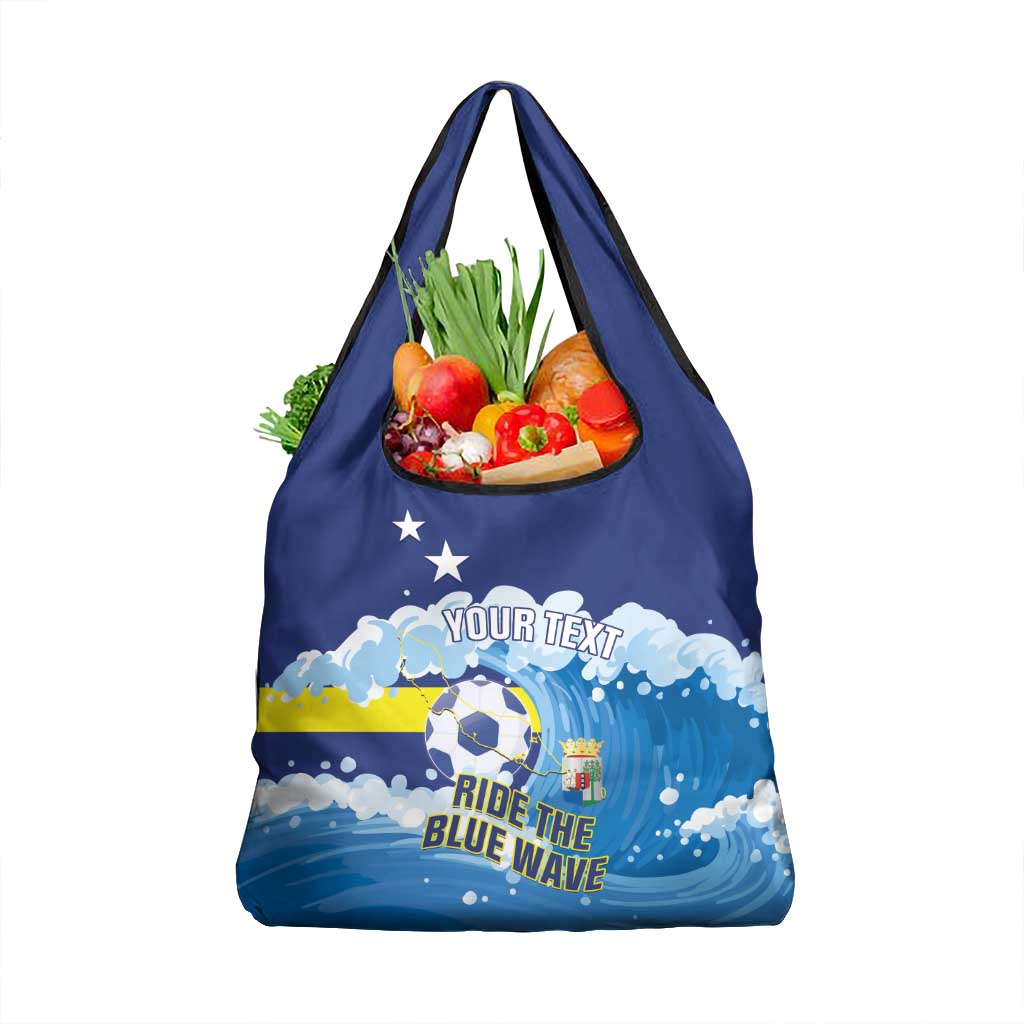Personalized Curacao Football Grocery Bag First-ever World Cup Ride The Blue Wave - Wonder Print Shop