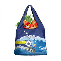 Personalized Curacao Football Grocery Bag First-ever World Cup Ride The Blue Wave - Wonder Print Shop