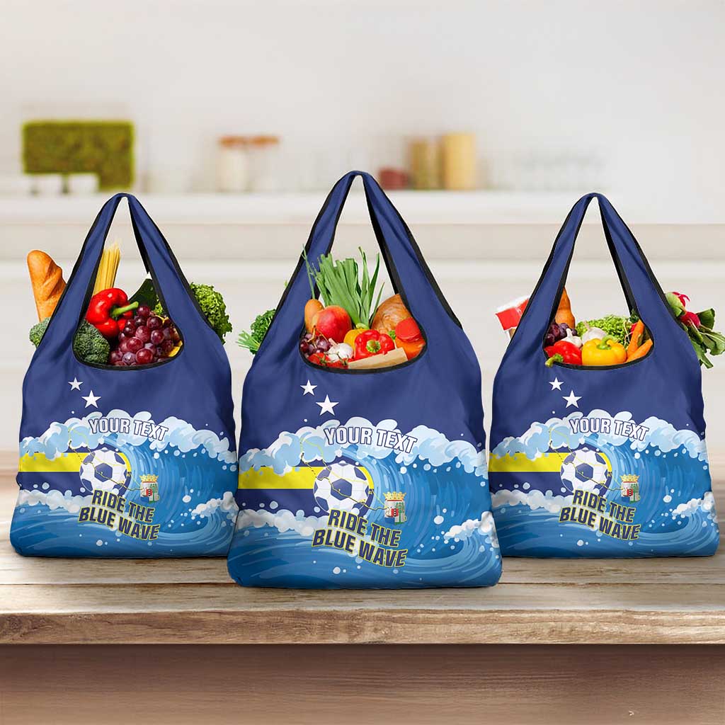 Personalized Curacao Football Grocery Bag First-ever World Cup Ride The Blue Wave - Wonder Print Shop