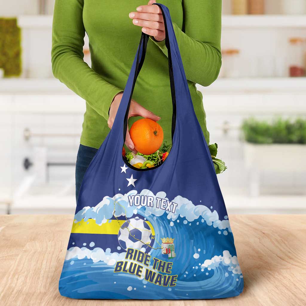Personalized Curacao Football Grocery Bag First-ever World Cup Ride The Blue Wave - Wonder Print Shop