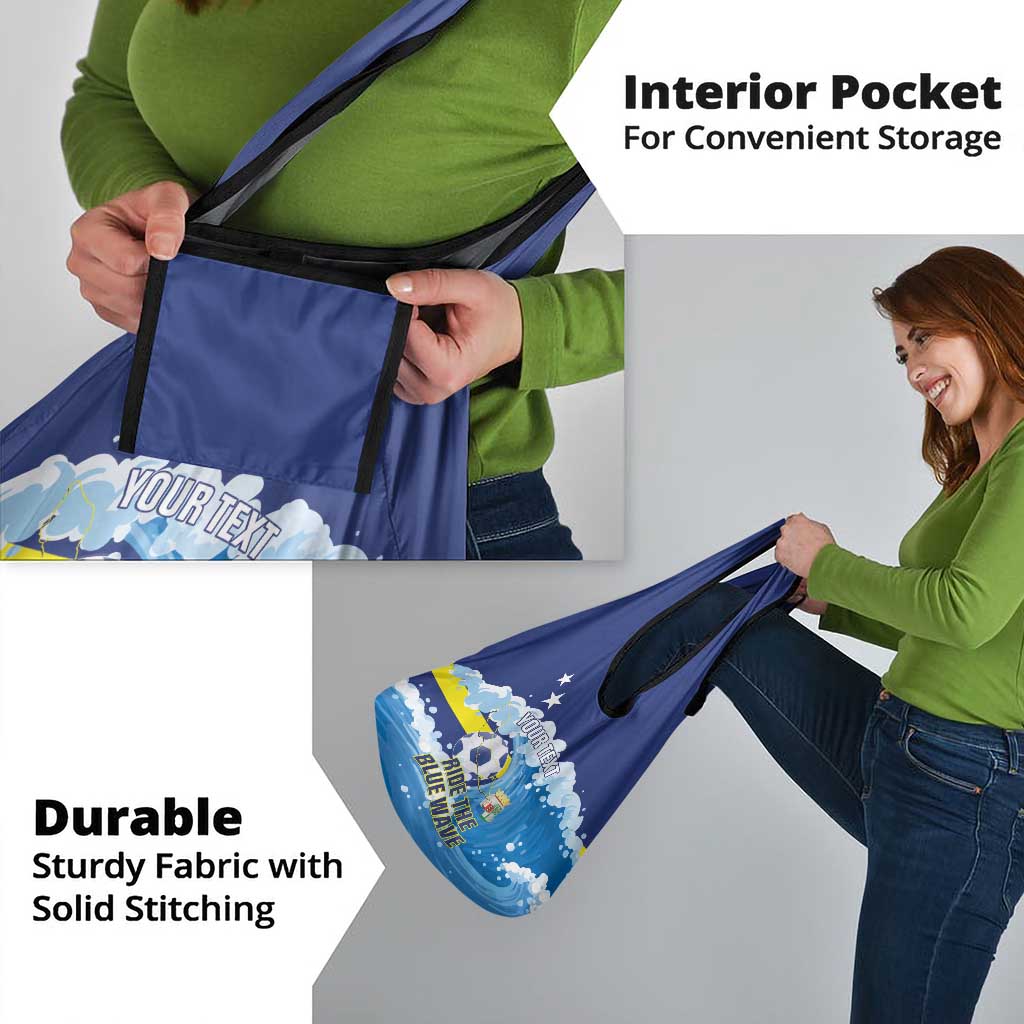 Personalized Curacao Football Grocery Bag First-ever World Cup Ride The Blue Wave - Wonder Print Shop