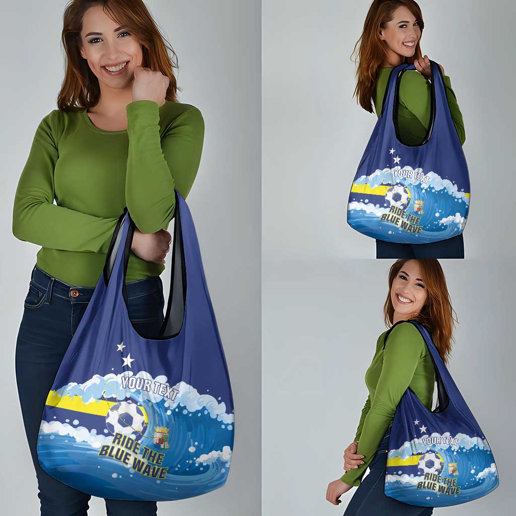 Personalized Curacao Football Grocery Bag First-ever World Cup Ride The Blue Wave - Wonder Print Shop