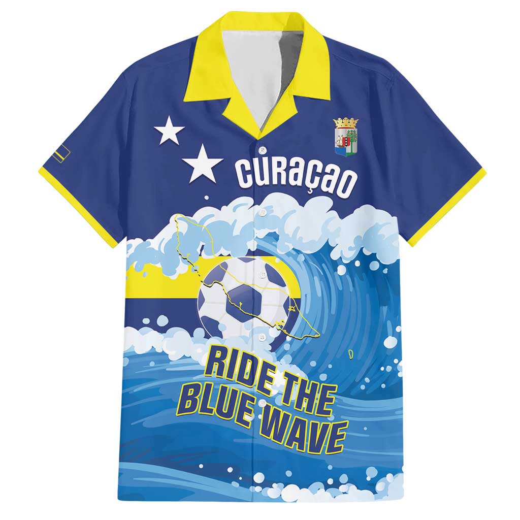 Personalized Curacao Football Hawaiian Shirt First-ever World Cup Ride The Blue Wave - Wonder Print Shop
