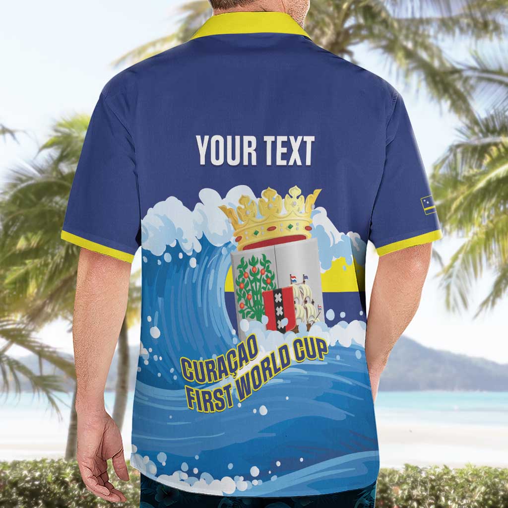 Personalized Curacao Football Hawaiian Shirt First-ever World Cup Ride The Blue Wave - Wonder Print Shop