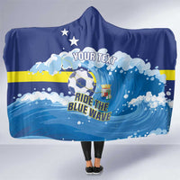 Personalized Curacao Football Hooded Blanket First-ever World Cup Ride The Blue Wave - Wonder Print Shop