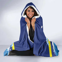 Personalized Curacao Football Hooded Blanket First-ever World Cup Ride The Blue Wave - Wonder Print Shop