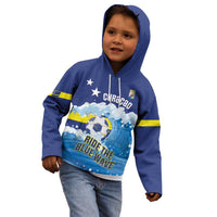 Personalized Curacao Football Kid Hoodie First-ever World Cup Ride The Blue Wave - Wonder Print Shop