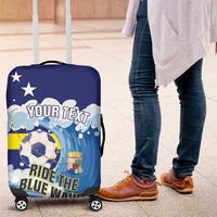 Personalized Curacao Football Luggage Cover First-ever World Cup Ride The Blue Wave - Wonder Print Shop
