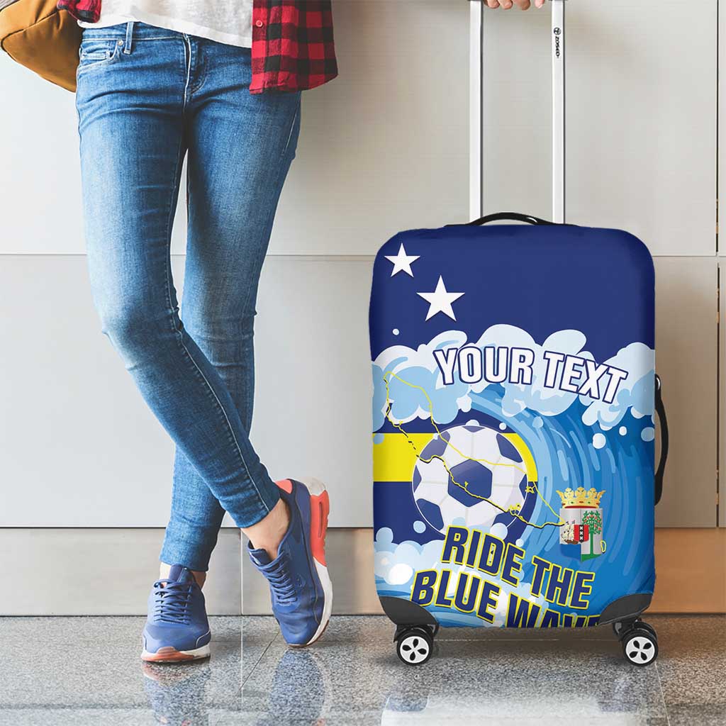 Personalized Curacao Football Luggage Cover First-ever World Cup Ride The Blue Wave - Wonder Print Shop