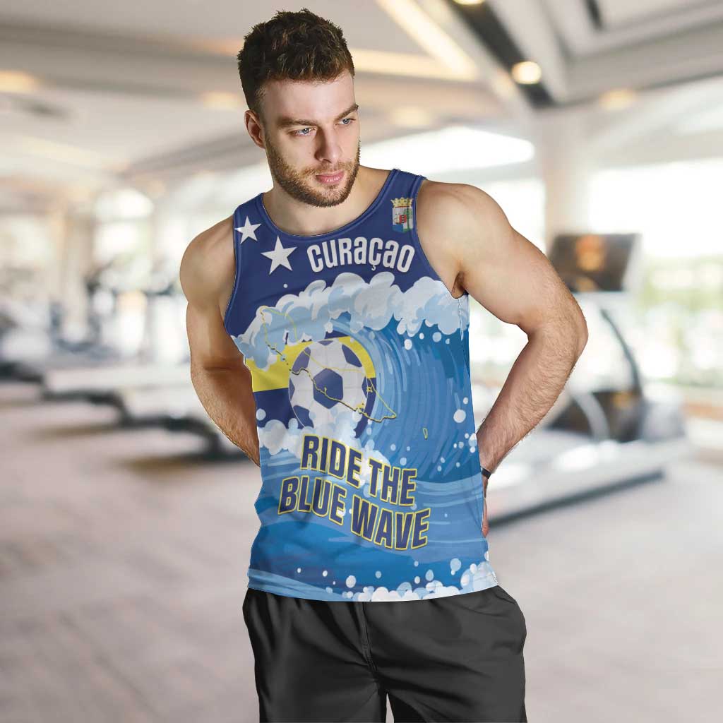Personalized Curacao Football Men Tank Top First-ever World Cup Ride The Blue Wave - Wonder Print Shop