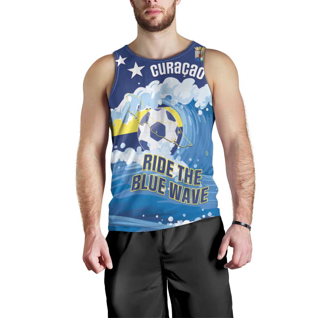 Personalized Curacao Football Men Tank Top First-ever World Cup Ride The Blue Wave - Wonder Print Shop