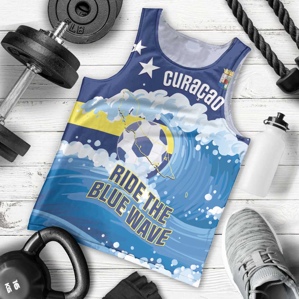 Personalized Curacao Football Men Tank Top First-ever World Cup Ride The Blue Wave - Wonder Print Shop