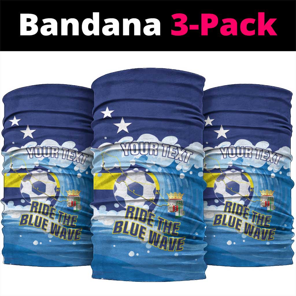 Personalized Curacao Football Neck Gaiter First-ever World Cup Ride The Blue Wave - Wonder Print Shop