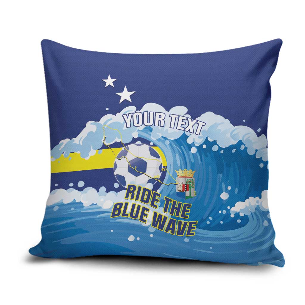 Personalized Curacao Football Pillow Cover First-ever World Cup Ride The Blue Wave - Wonder Print Shop