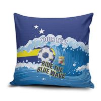 Personalized Curacao Football Pillow Cover First-ever World Cup Ride The Blue Wave - Wonder Print Shop