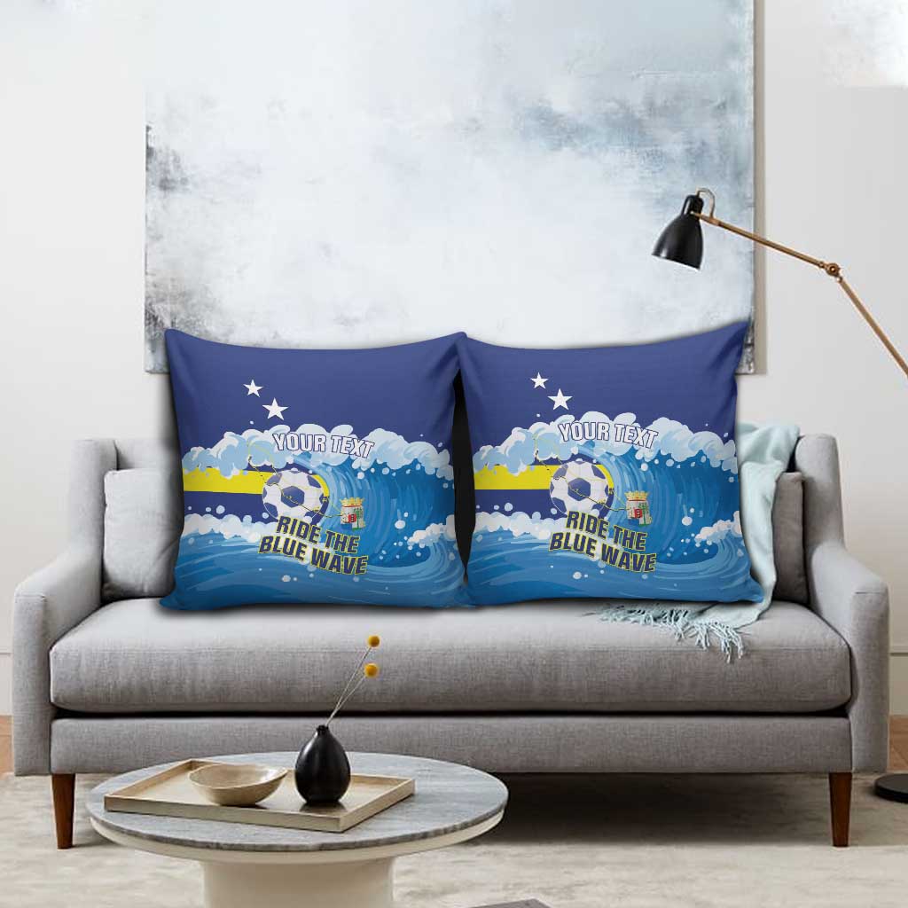 Personalized Curacao Football Pillow Cover First-ever World Cup Ride The Blue Wave - Wonder Print Shop