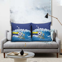 Personalized Curacao Football Pillow Cover First-ever World Cup Ride The Blue Wave - Wonder Print Shop