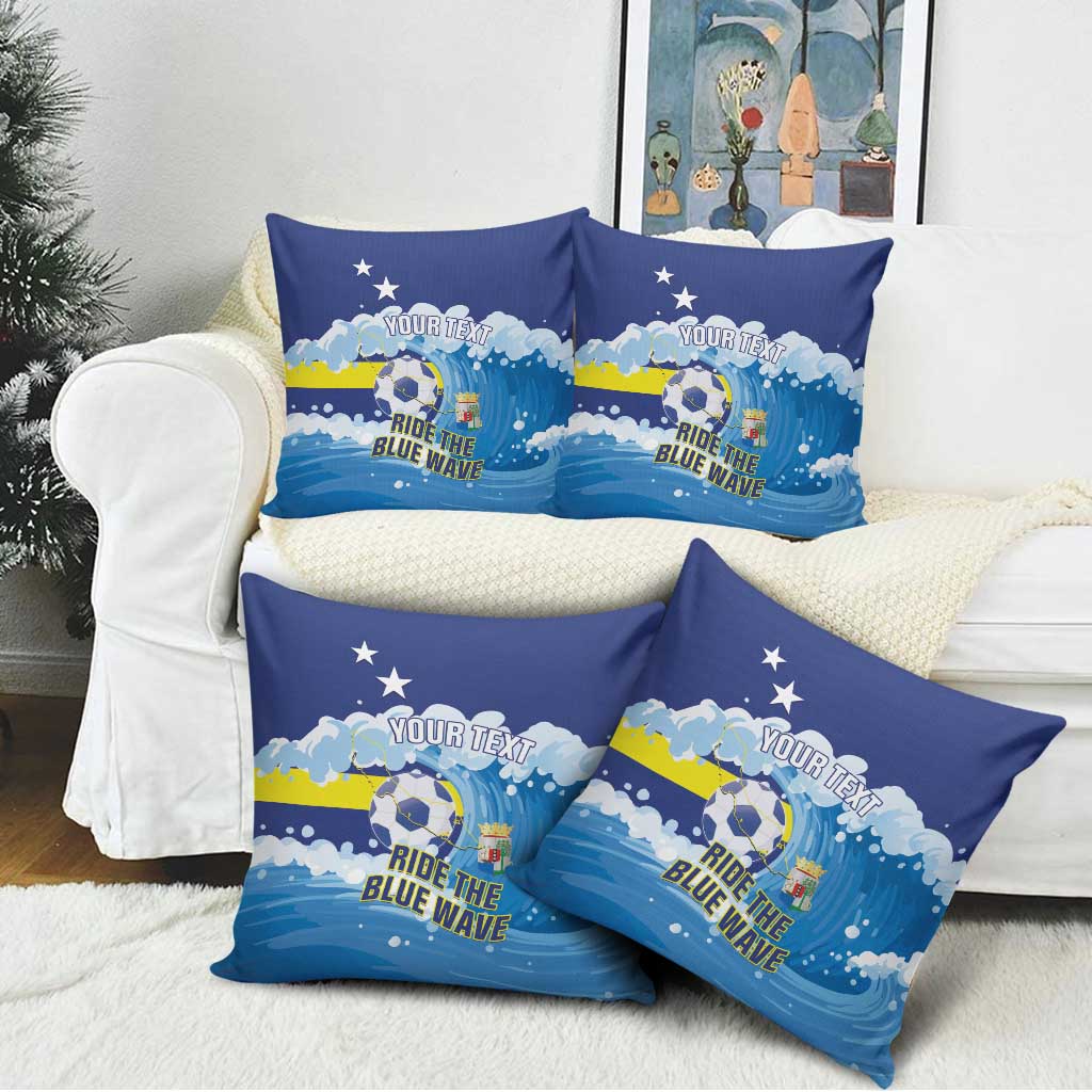 Personalized Curacao Football Pillow Cover First-ever World Cup Ride The Blue Wave - Wonder Print Shop