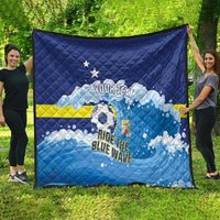 Personalized Curacao Football Quilt First-ever World Cup Ride The Blue Wave - Wonder Print Shop