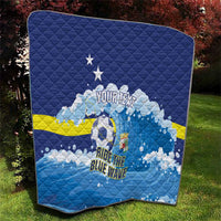 Personalized Curacao Football Quilt First-ever World Cup Ride The Blue Wave - Wonder Print Shop