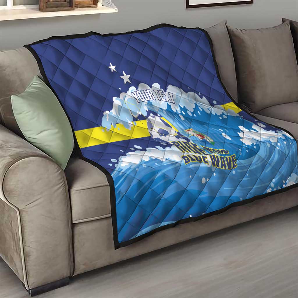 Personalized Curacao Football Quilt First-ever World Cup Ride The Blue Wave - Wonder Print Shop