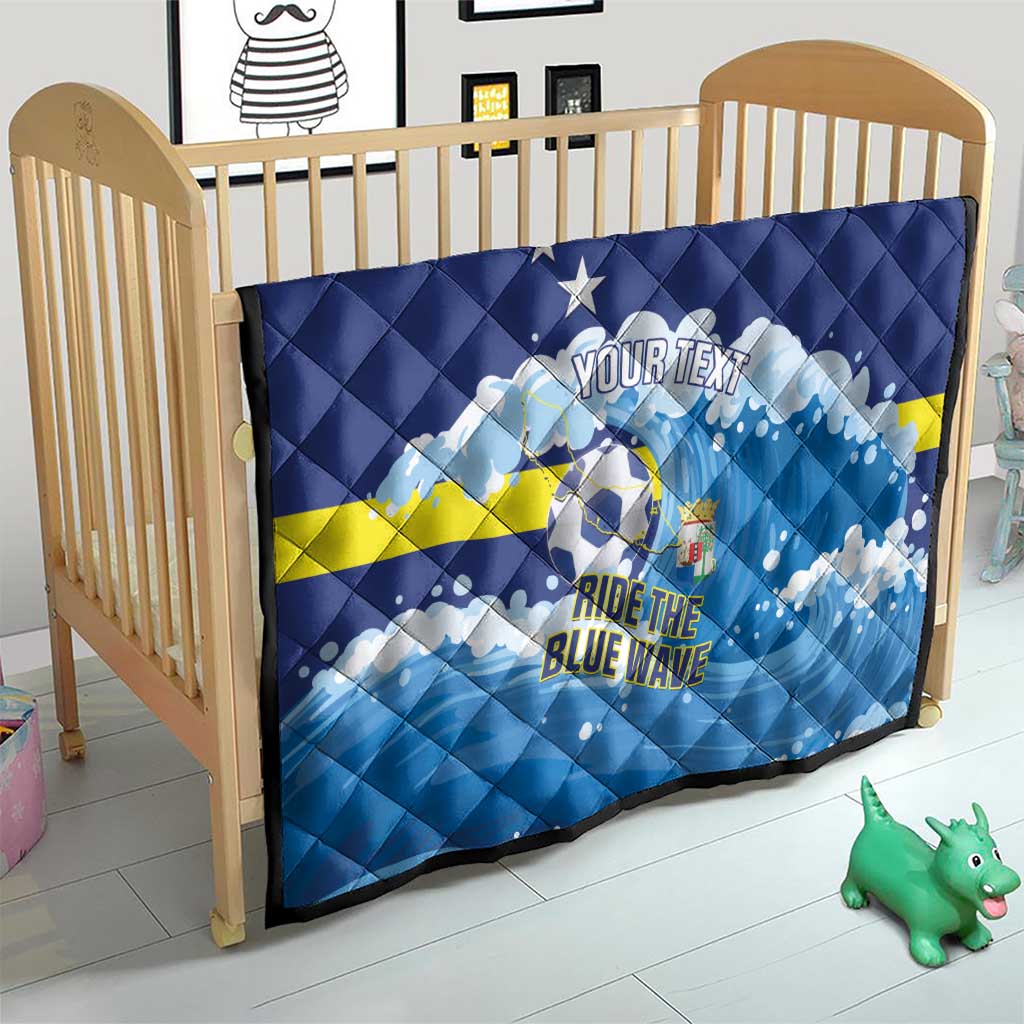 Personalized Curacao Football Quilt First-ever World Cup Ride The Blue Wave - Wonder Print Shop