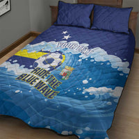 Personalized Curacao Football Quilt Bed Set First-ever World Cup Ride The Blue Wave - Wonder Print Shop