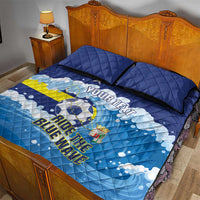 Personalized Curacao Football Quilt Bed Set First-ever World Cup Ride The Blue Wave - Wonder Print Shop
