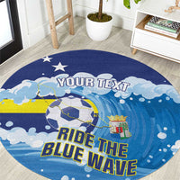 Personalized Curacao Football Round Carpet First-ever World Cup Ride The Blue Wave - Wonder Print Shop