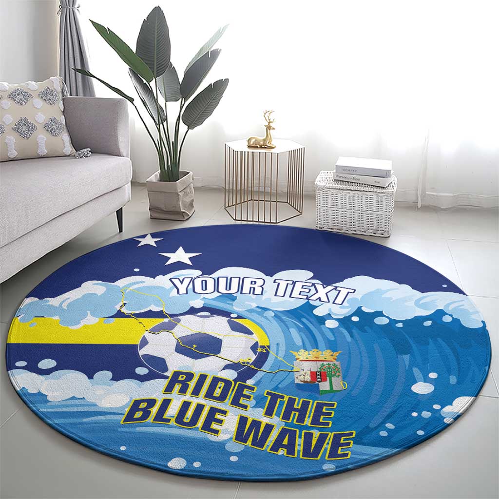Personalized Curacao Football Round Carpet First-ever World Cup Ride The Blue Wave - Wonder Print Shop