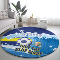 Personalized Curacao Football Round Carpet First-ever World Cup Ride The Blue Wave - Wonder Print Shop