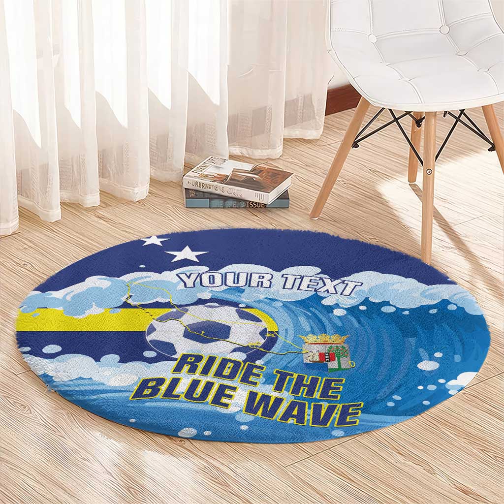 Personalized Curacao Football Round Carpet First-ever World Cup Ride The Blue Wave - Wonder Print Shop