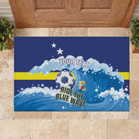 Personalized Curacao Football Rubber Doormat First-ever World Cup Ride The Blue Wave - Wonder Print Shop