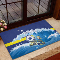 Personalized Curacao Football Rubber Doormat First-ever World Cup Ride The Blue Wave - Wonder Print Shop