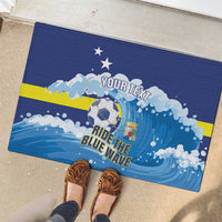 Personalized Curacao Football Rubber Doormat First-ever World Cup Ride The Blue Wave - Wonder Print Shop