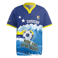 Personalized Curacao Football Rugby Jersey First-ever World Cup Ride The Blue Wave - Wonder Print Shop